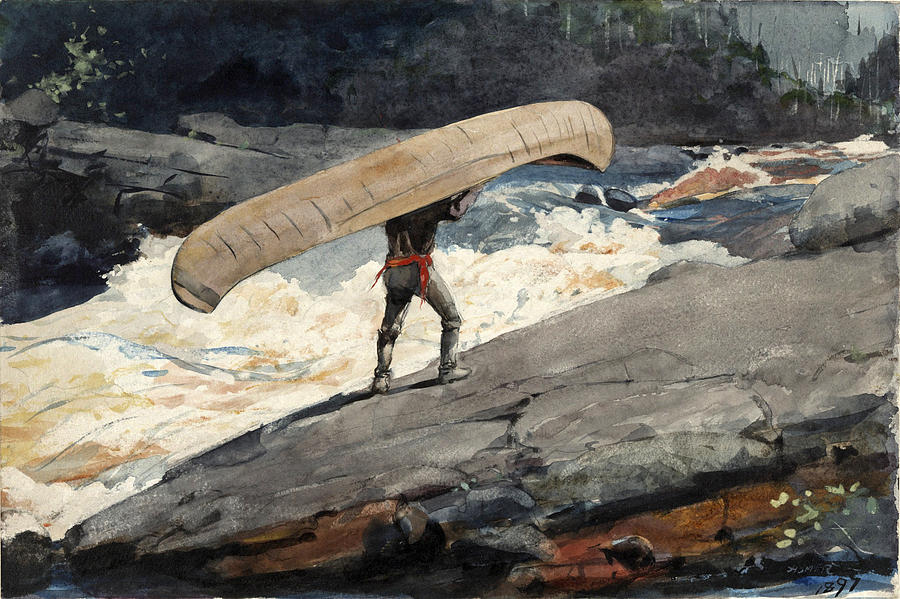 Winslow Homer Drawing - The Portage #2 by Winslow Homer