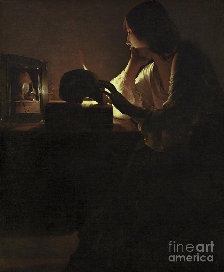 Woman Painting - The Repentant Magdalen by Georges de la Tour Woman Painting - The Repentant Magdalen by Georges de la Tour