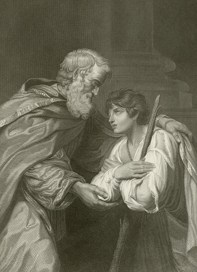 Prodigal Drawing - The Return of the Prodigal Son by English School