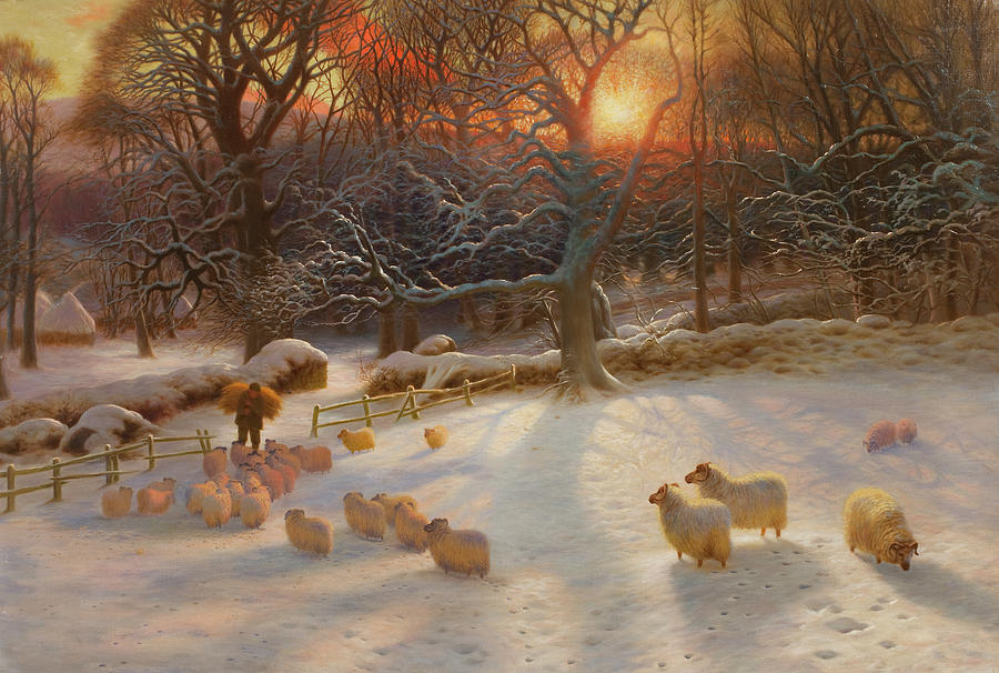 Sheep Painting - The Shortening Winters Day Is Near A Close #2 by Joseph Farquharson