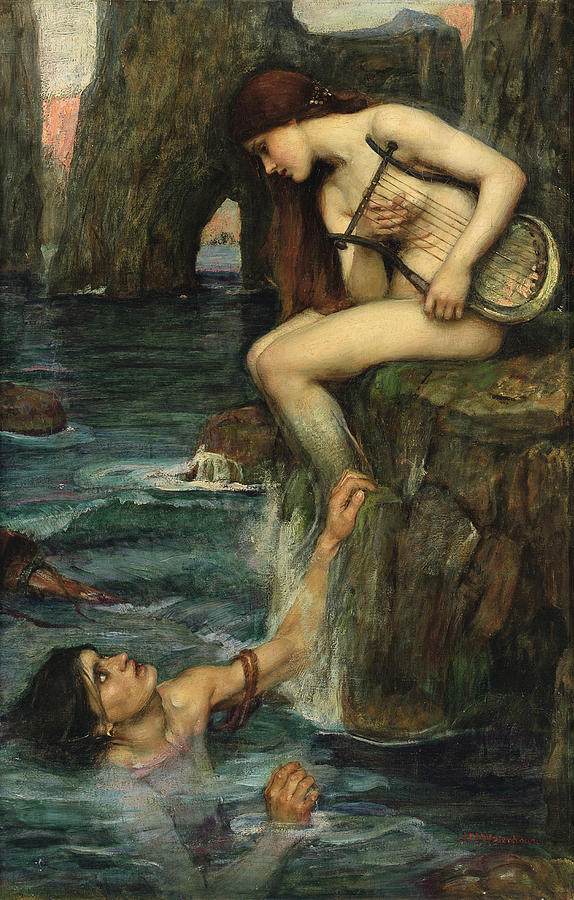 The Siren Painting by John William Waterhouse