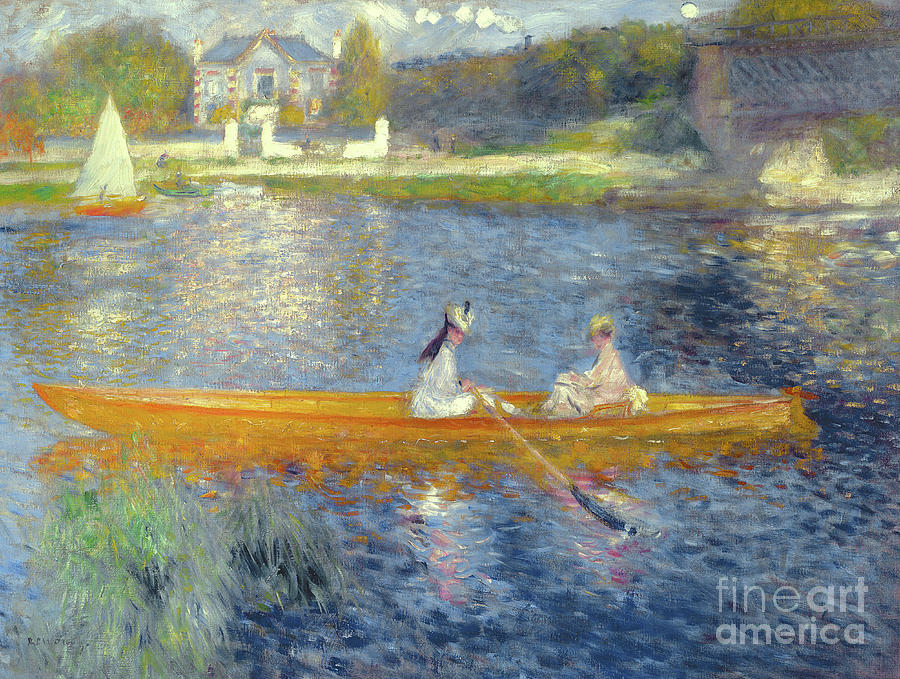 The Skiff Painting by Pierre Auguste Renoir