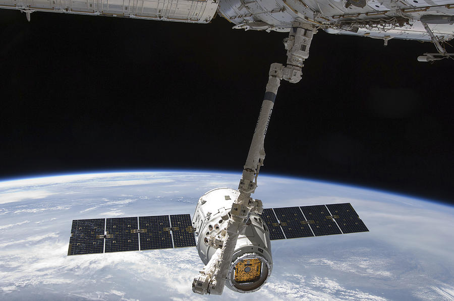 Space Photograph - The Spacex Dragon Cargo Craft #2 by Stocktrek Images