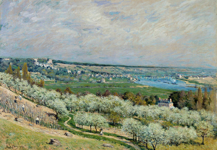 The Terrace at Saint-Germain, Spring #4 Painting by Alfred Sisley