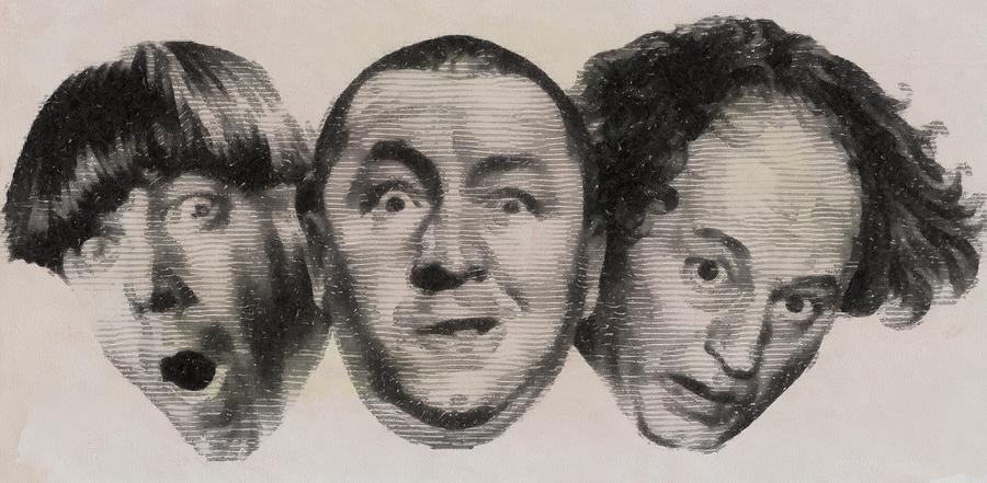 The Three Stooges Hollywood Legends Drawing by Esoterica Art Agency