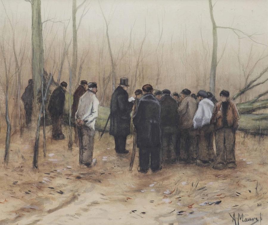 The timber sale #2 Painting by Anton Mauve