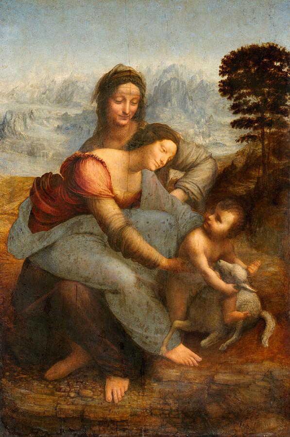 Leonardo Da Vinci Painting - The Virgin and Child with St. Anne #2 by Leonardo da Vinci