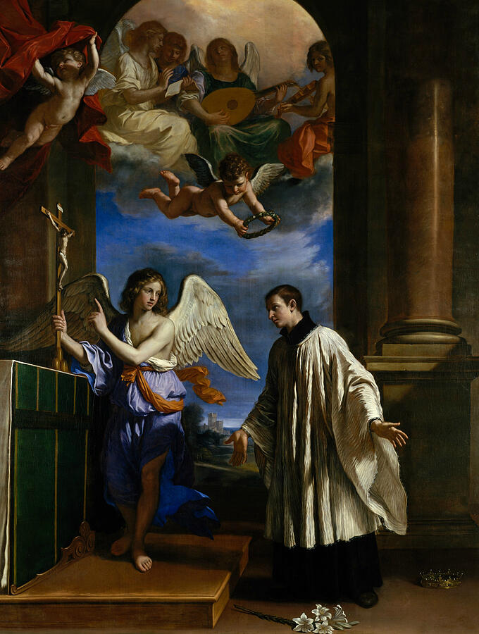 The Vocation of Saint Aloysius Gonzaga Painting by Guercino - Fine Art ...