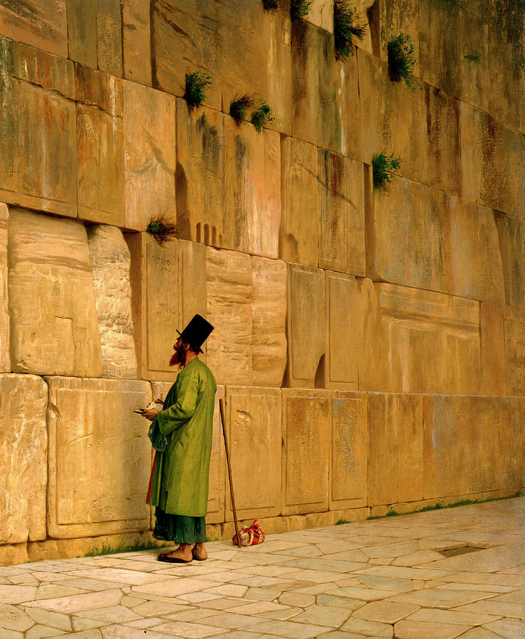 Hat Painting - The Wailing Wall #2 by Jean-Leon Gerome