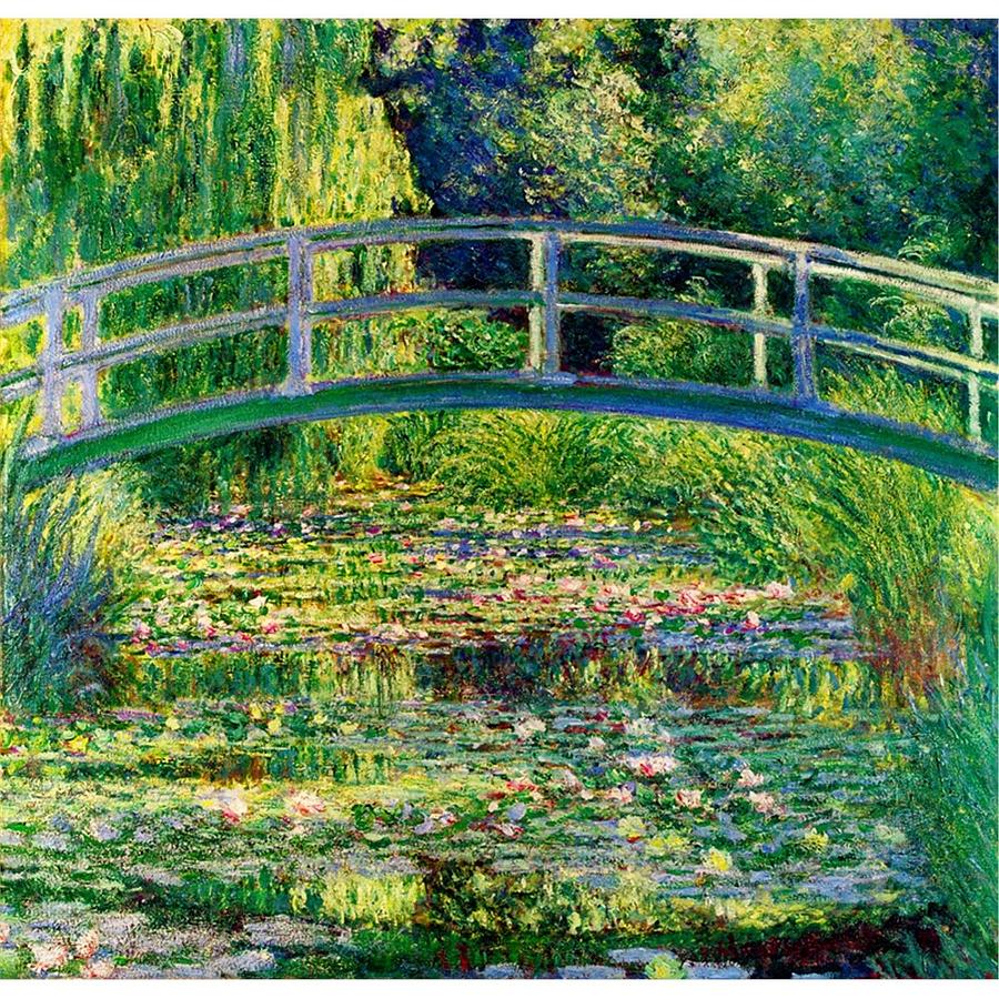 The Waterlily Pond With The Japanese Bridge #2 Painting by Pam Neilands