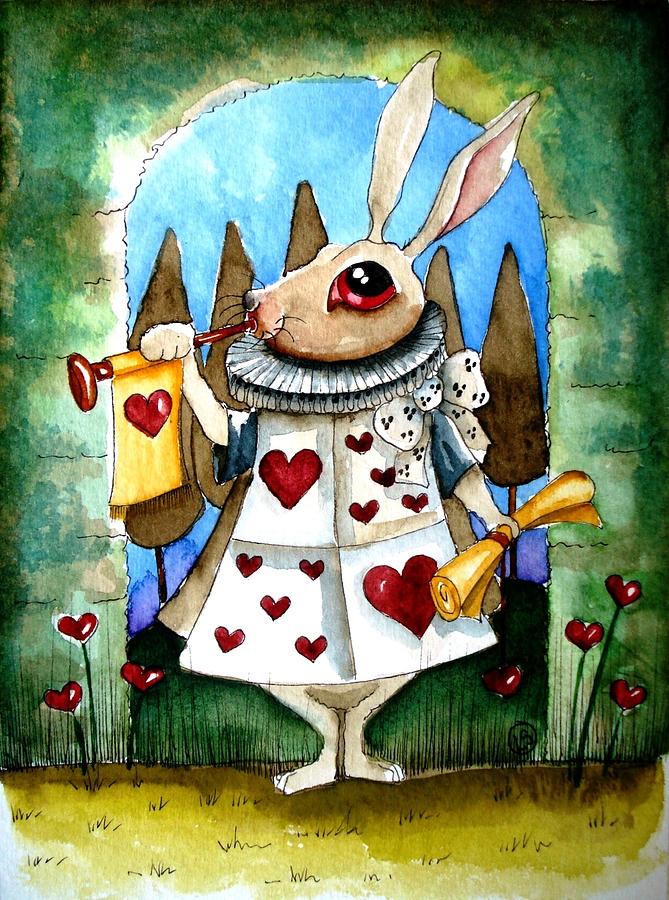 The White Rabbit Painting by Lucia Stewart