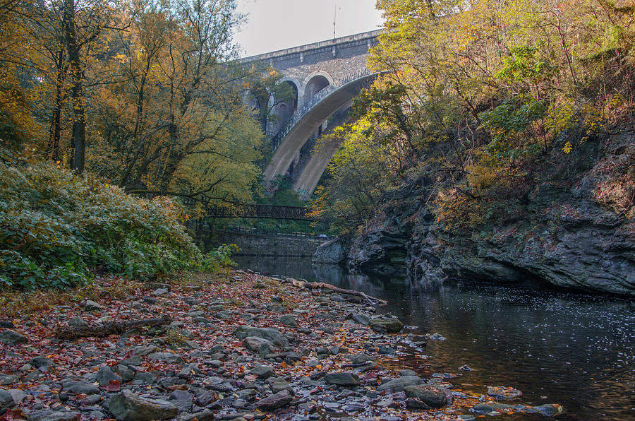 The Wissahickon Creek under the Henry Avenue Bridge #2 Photograph by Bill Cannon
