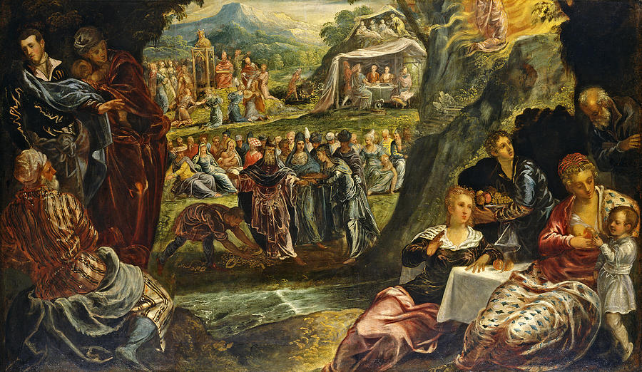 The Worship of the Golden Calf #4 Painting by Tintoretto