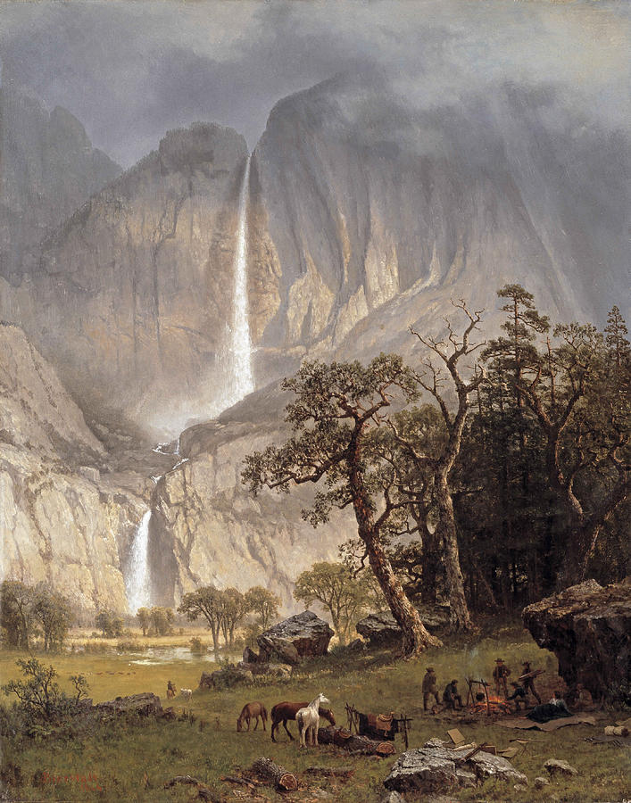 the Yosemite Fall Painting by Albert Bierstadt