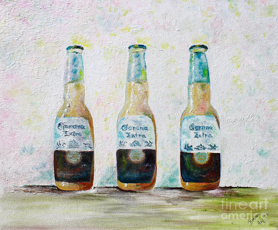 Beer Painting - Three Amigos by Barbara Teller