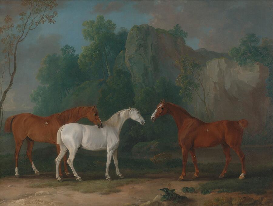 Three Hunters in a Rocky Landscape, from 1775 Painting by Sawrey Gilpin