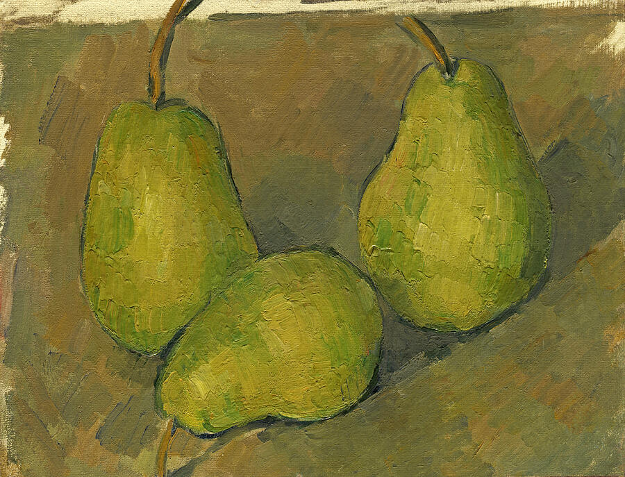 Three Pears, from 1878-1879 Painting by Paul Cezanne