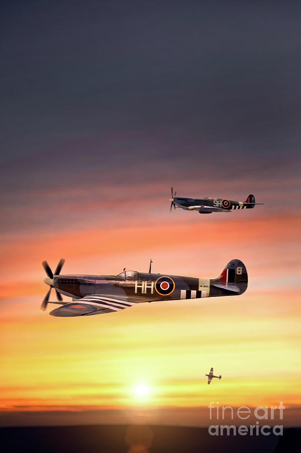 Three Supermarine Spitfire Airplanes In Flight #2 Photograph by Lee Avison