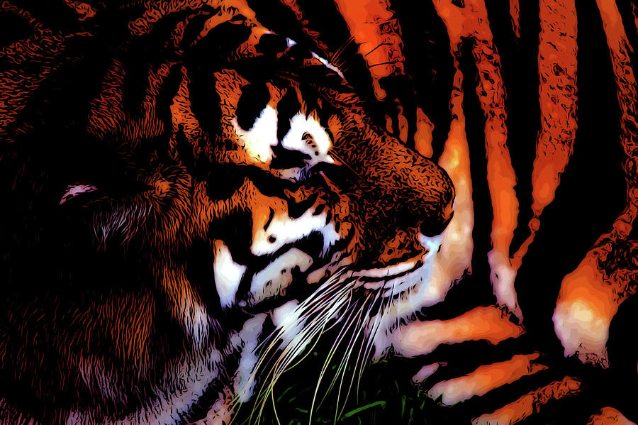 Tiger #2 Painting by Prince Andre Faubert