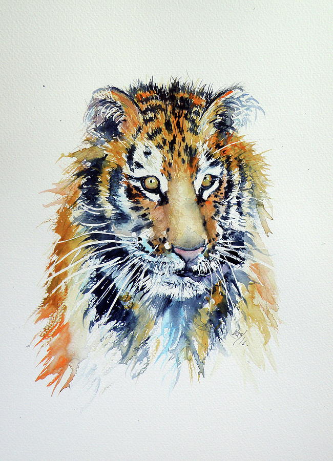 Tiger cub #2 Painting by Kovacs Anna Brigitta