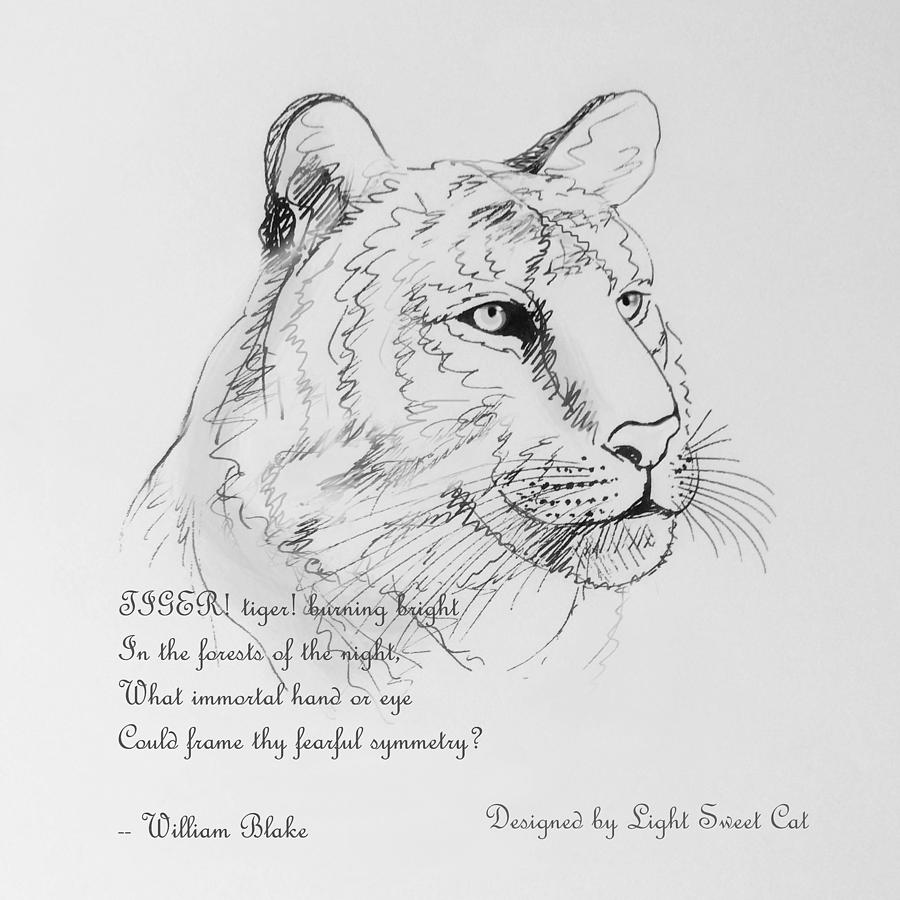 William Blake Drawing - The Tiger by Pookie Pet Portraits