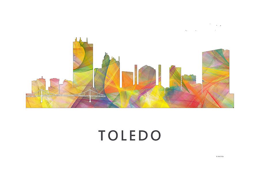 Architecture Digital Art - Toledo Ohio Skyline #2 by Marlene Watson