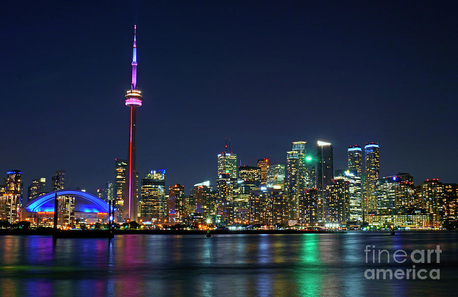 Toronto Night Skyline #1 Photograph by Charline Xia