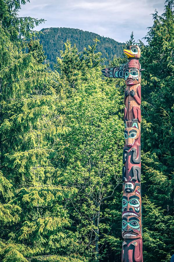 Totems Art And Carvings At Saxman Village In Ketchikan Alaska #2 Photograph by Alex Grichenko