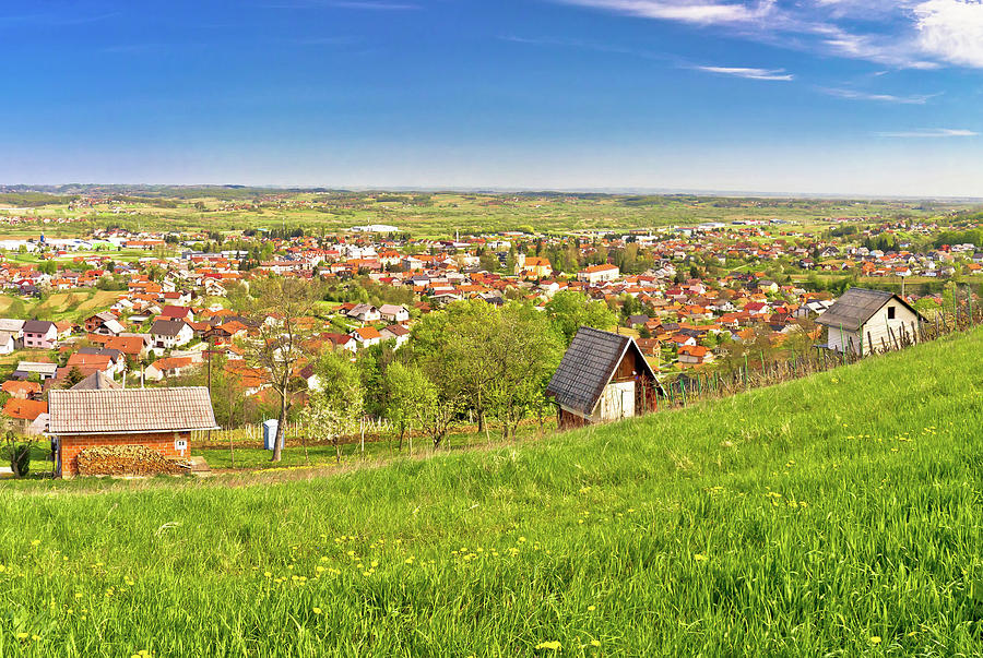 Town of Ivanec panorama from green hills #2 Photograph by Brch Photography
