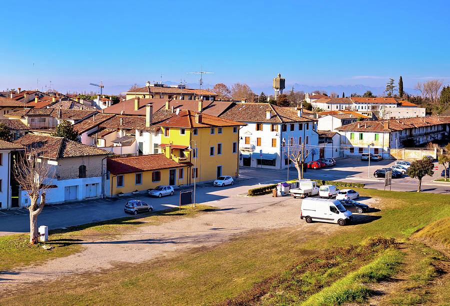 Town of Palmanova skyline panoramic view from city defense walls #2 Photograph by Brch Photography