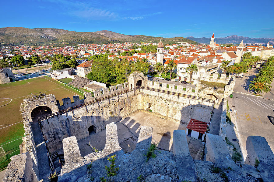 Town of Trogir rooftops and landmarks view #2 Photograph by Brch Photography