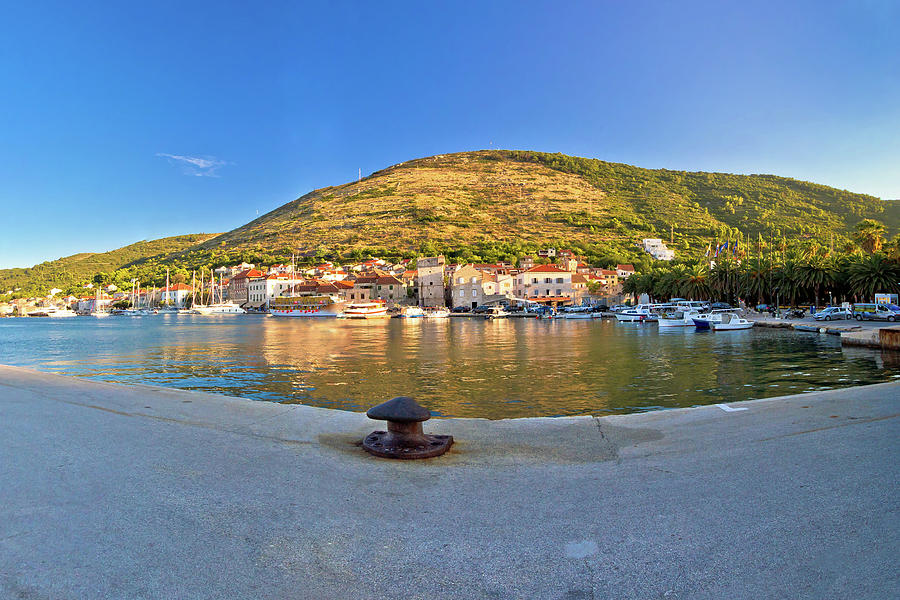 Town of Vis panoramic harbor view #2 Photograph by Brch Photography