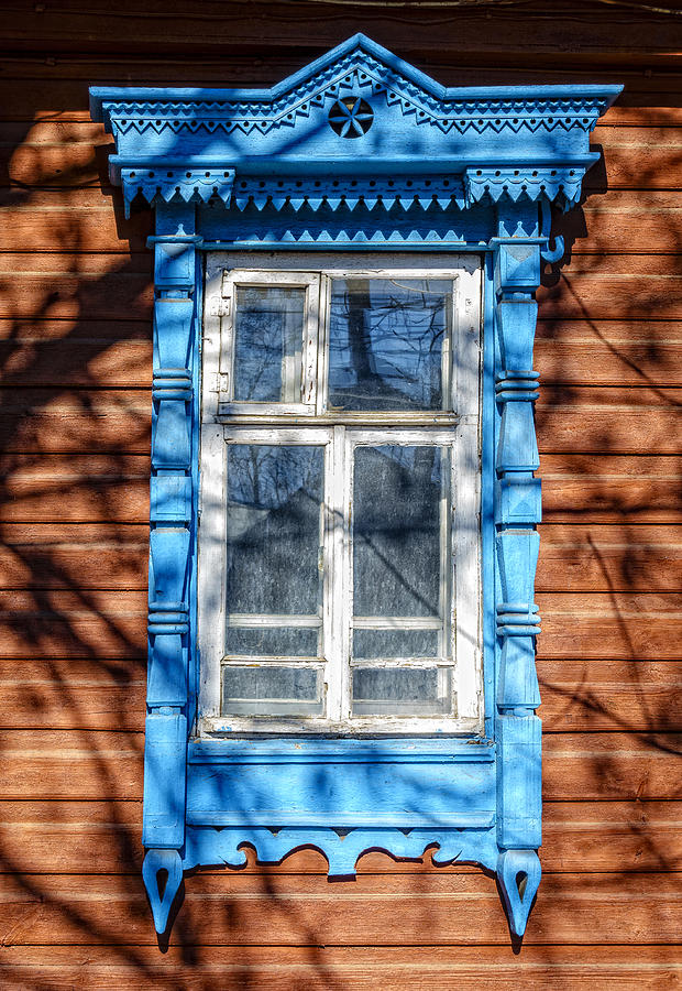 Traditional old Russian house facade #2 Photograph by Alexey Stiop
