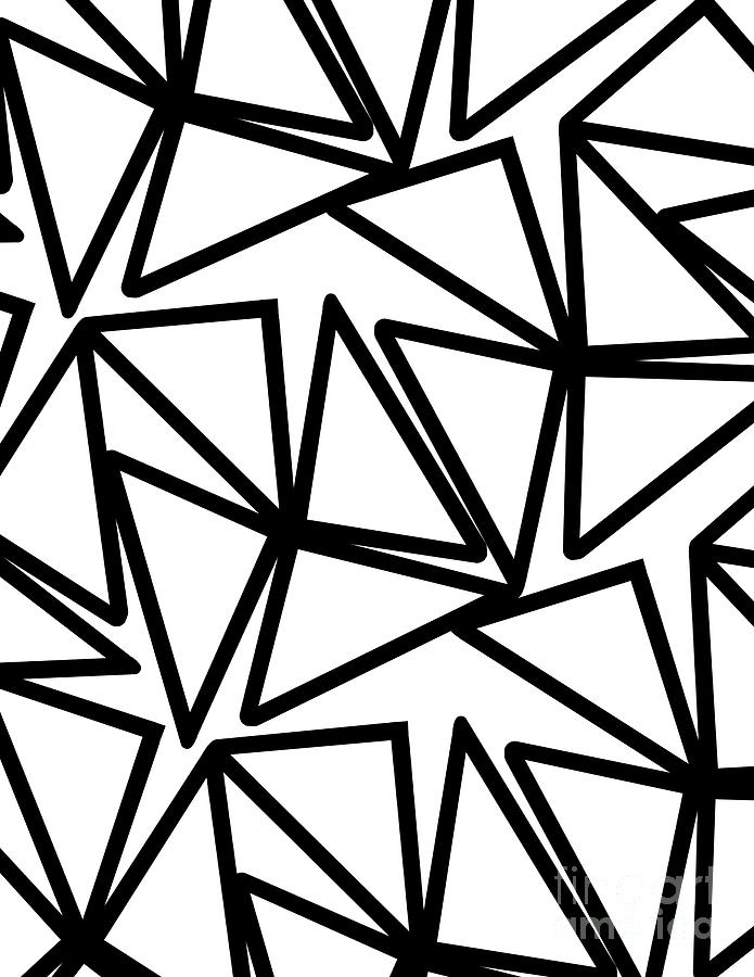 Abstract Digital Art - Triangles by Louisa Knight