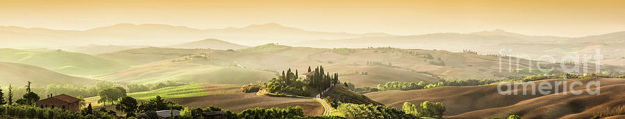 Tuscany, Italy landscape. Super high quality panorama taken at wonderful sunrise #2 Photograph by Michal Bednarek
