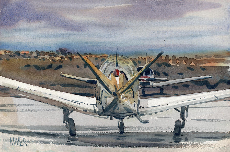Airplane Painting - Two Planes #2 by Donald Maier
