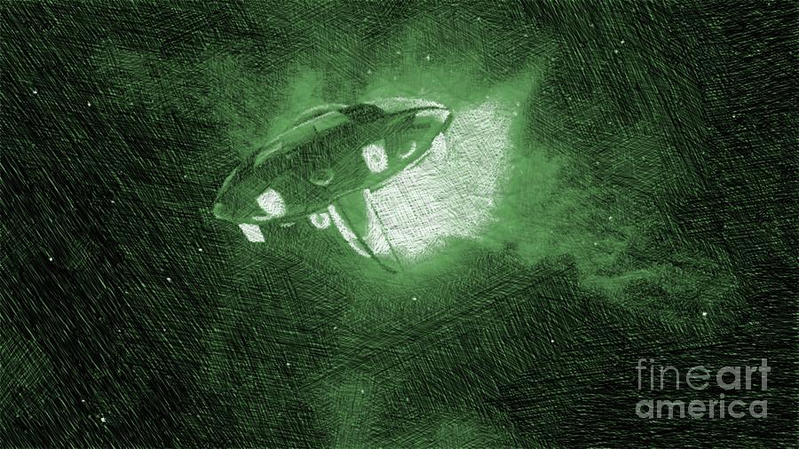 Ufo In Space Drawing