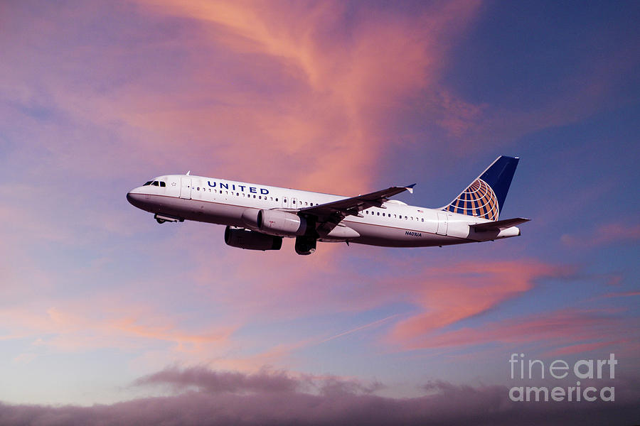 United Airlines Airbus A320-232 #2 Digital Art by Airpower Art