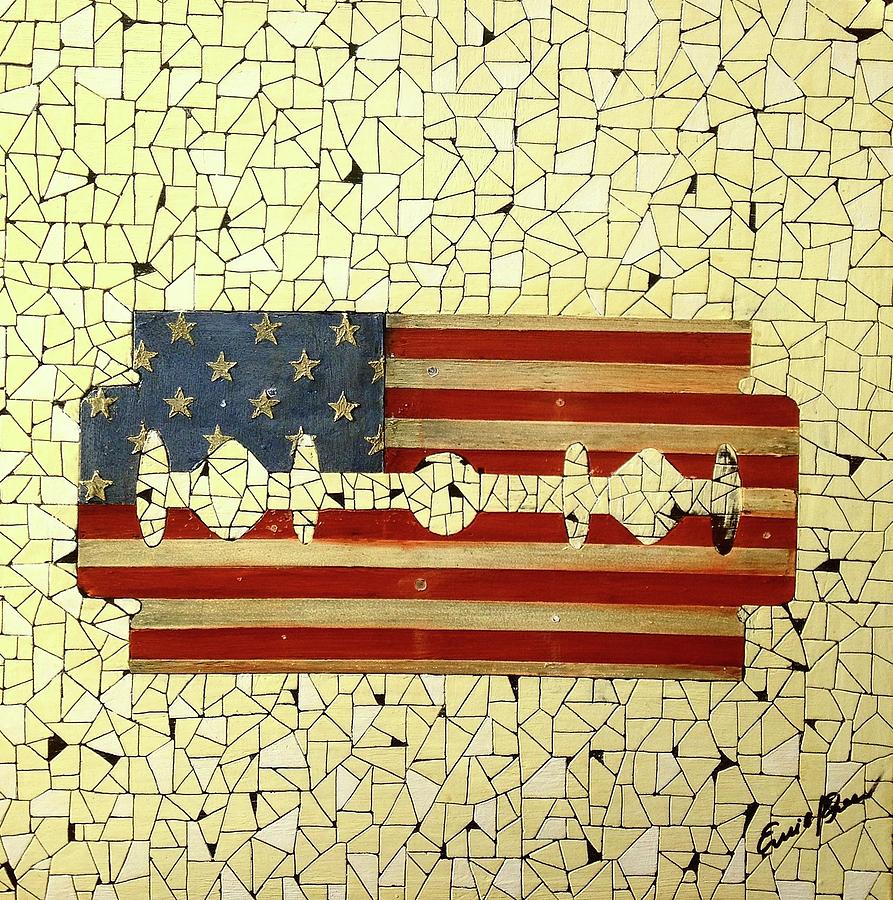 American Flag Painting - Untitled 3 by Emil Bodourov American Flag Painting - Untitled 3 by Emil Bodourov