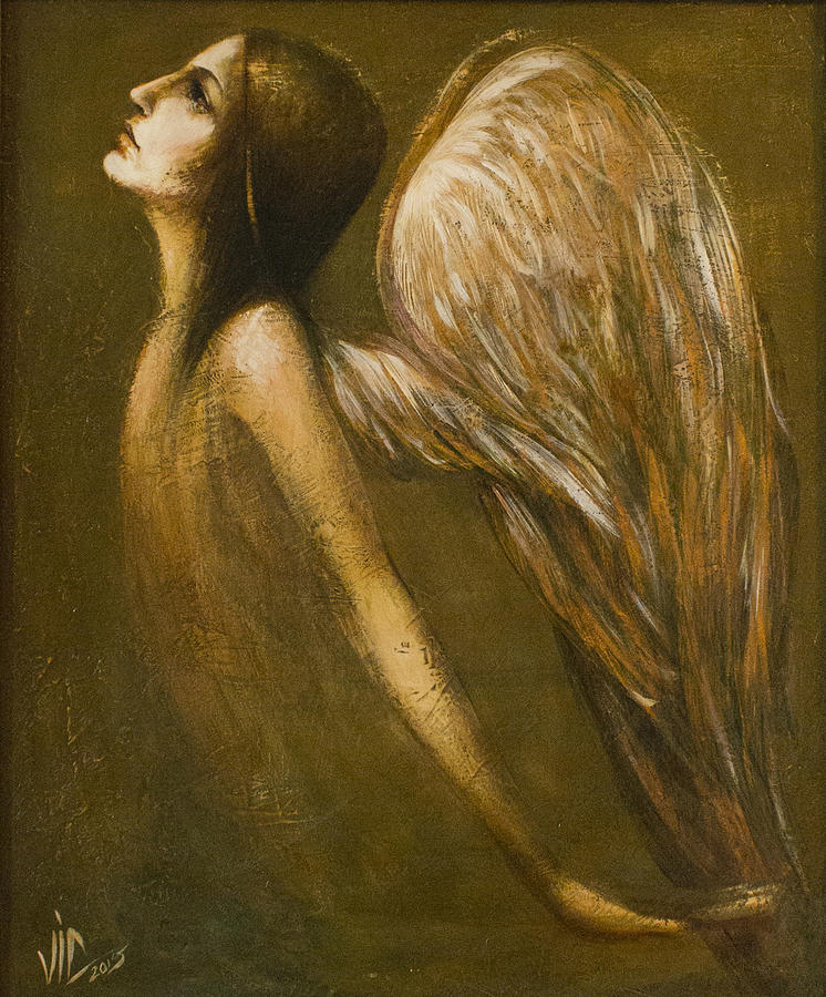 Uriel Guardian Angel Painting by Vali Irina Ciobanu
