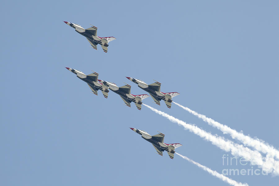 US Air Force Thunderbirds flying preforming precision aerial maneuvers  #2 Photograph by Anthony Totah