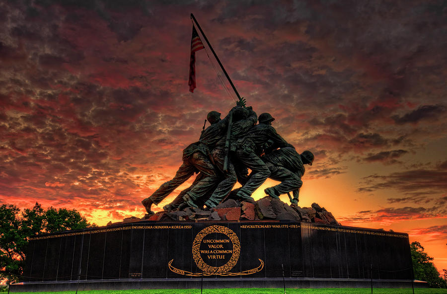 US Marine Corps War Memorial sunrise #2 Photograph by Craig Fildes - Pixels