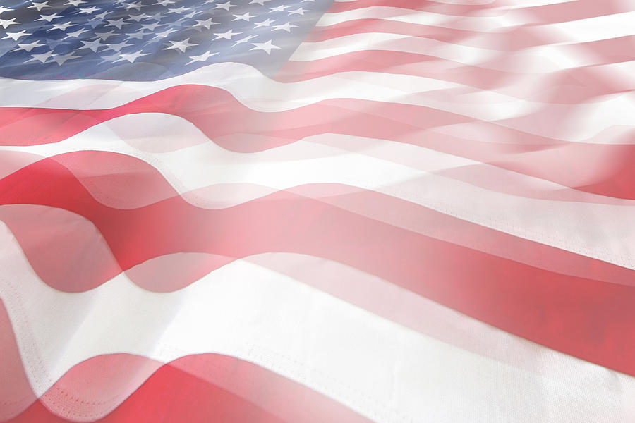 USA flags 4 Digital Art by Les Cunliffe