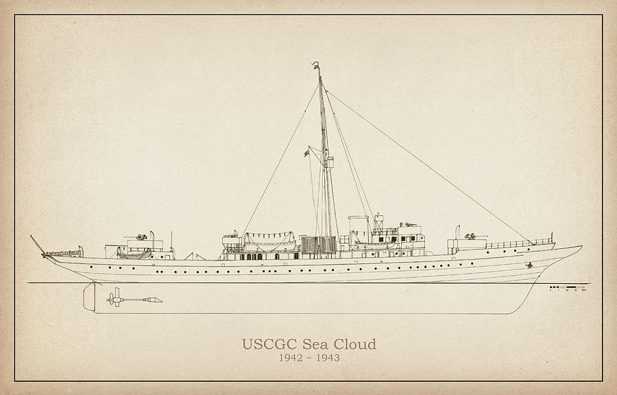 USCG Cutter Sea Cloud #2 Drawing by SP JE Art