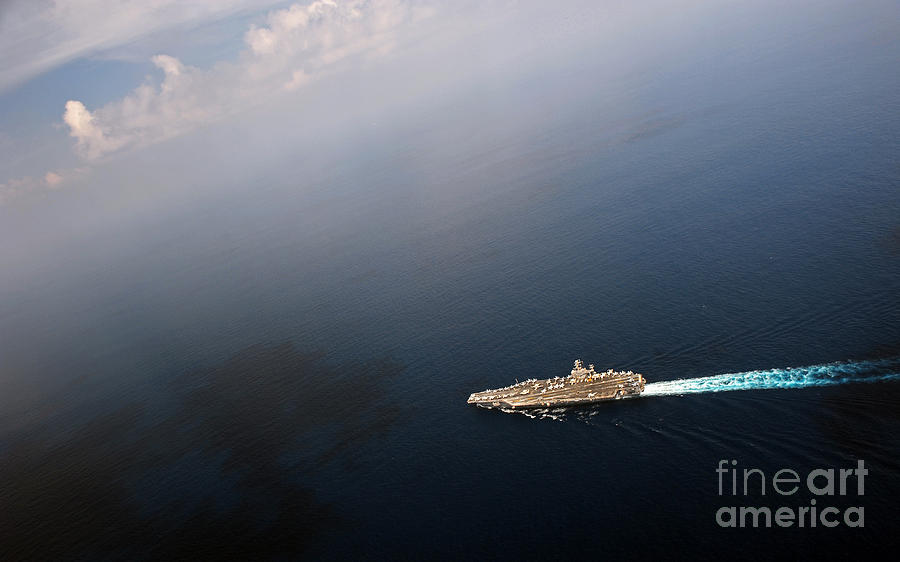 USS Abraham Lincoln transits the Indian Ocean. #2 Painting by Celestial Images