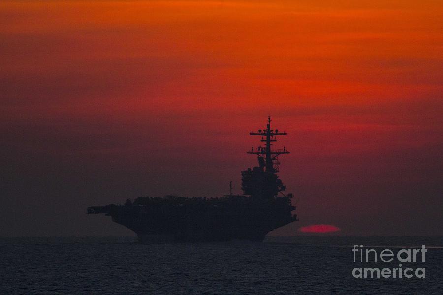 Us Navy Painting - USS George H.W. Bush #2 by Celestial Images