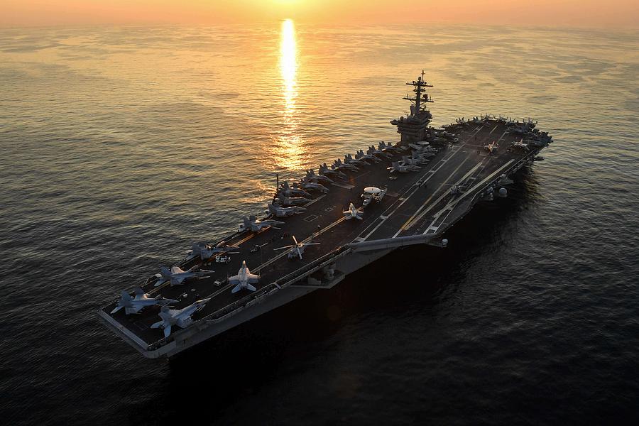 USS Theodore Roosevelt #2 Painting by Celestial Images