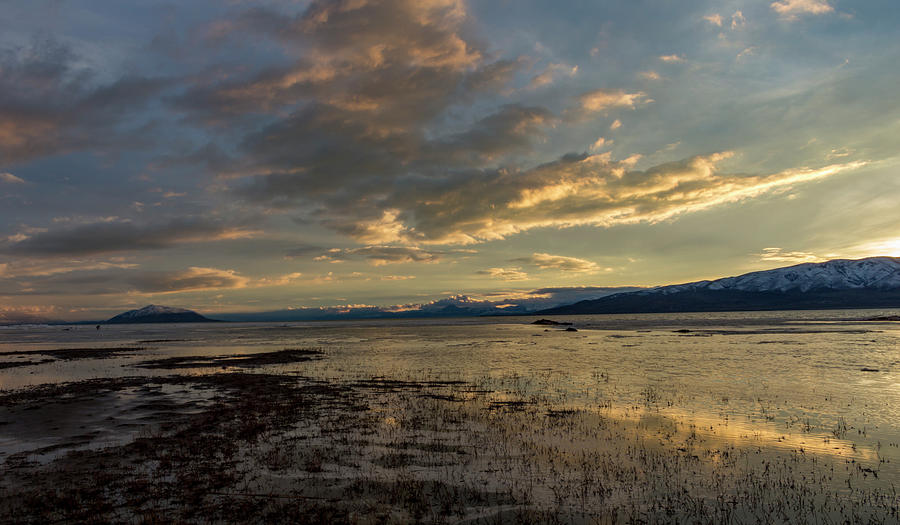 Utah Lake in February Photograph by K Bradley Washburn