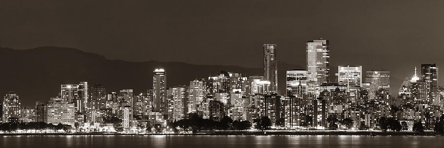 Vancouver at night #2 Photograph by Songquan Deng