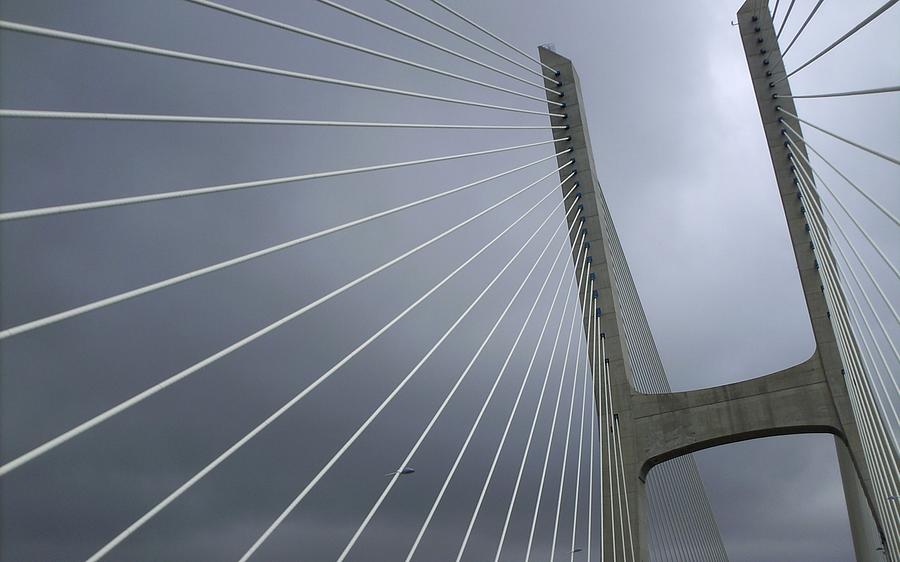 Architecture Digital Art - Vasco da Gama Bridge #2 by Maye Loeser